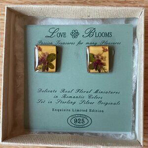 Vintage Silver Floral Earrings & Necklace